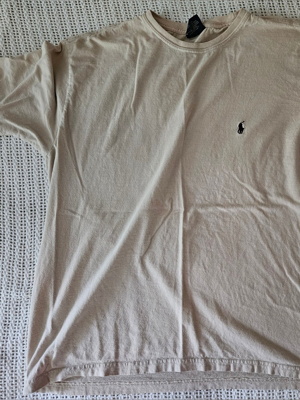 Ralph Lauren Men's Beige Crew Neck T‑Shirt with Polo Pony